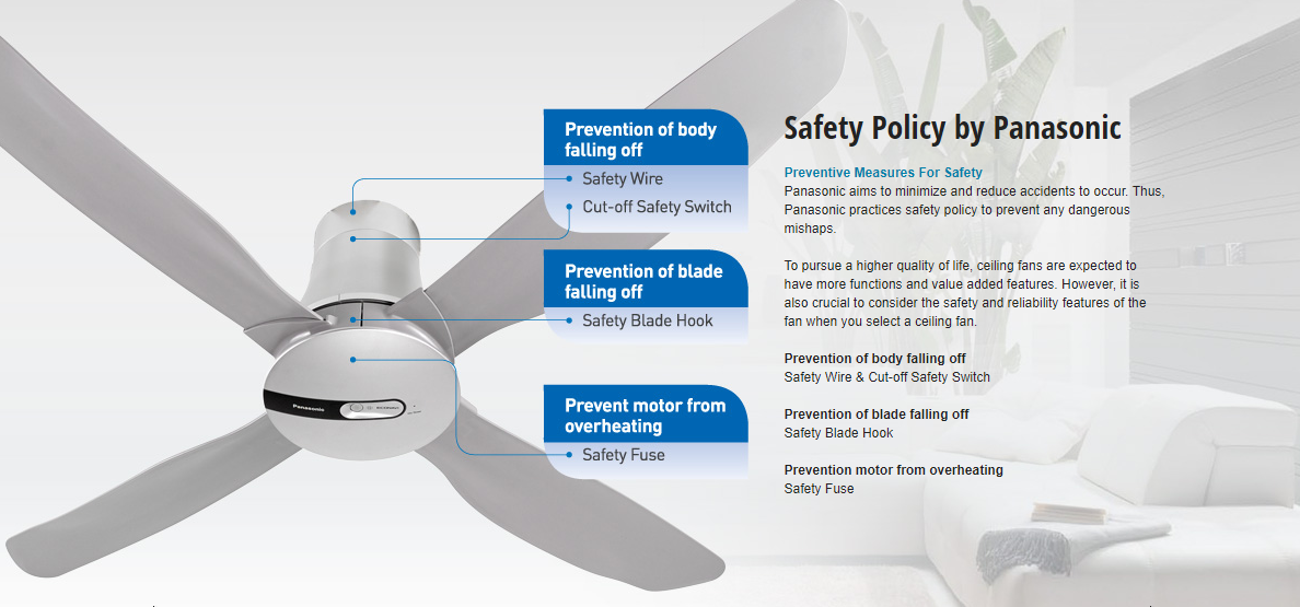 PANASONIC LED 3 BLADE CEILING FAN 48" FM12GXVBHQH | BANHUAT.COM